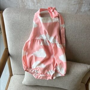 Pink Cloud Pattern Baby Romper